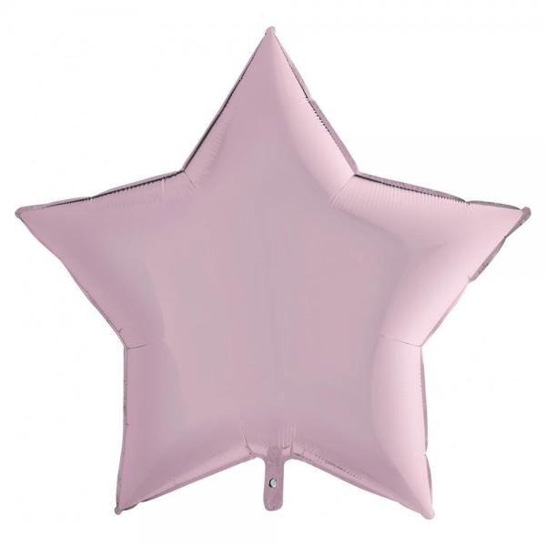 Stor Folieballong Stjerne Pastell Rosa