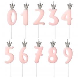 Kakelys Tall med Krone Rosa 1