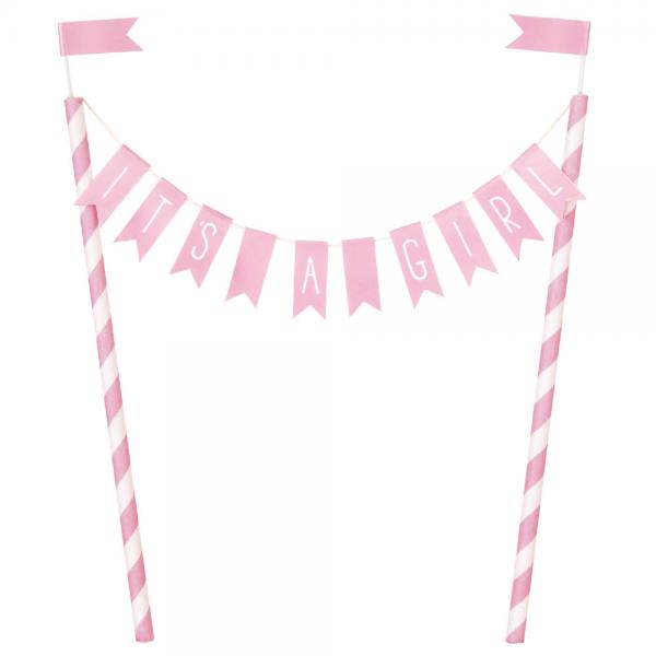 Kakepynt It's A Girl Flaggirlander