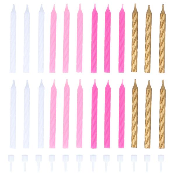 Kakelys Spiral Hvit/Rosa/Gull