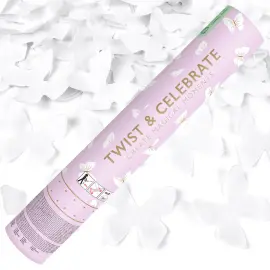 Konfettikanon Hvite Sommerfugler 28 cm