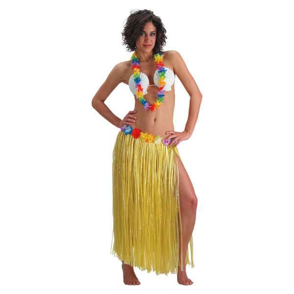 Hawaii Gult Skjørt og Lei-Krans