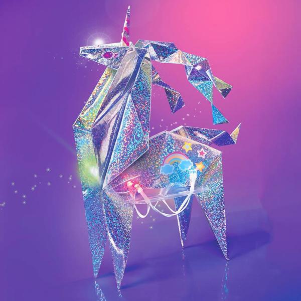 Holografisk Enhjørning Light Up Origami Sett