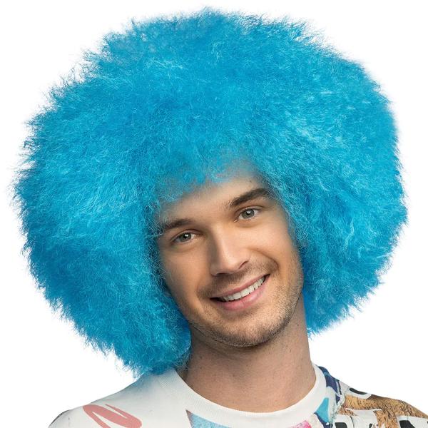 Afroparykk Neonblå