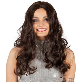 Parykk Natural Look Krøllete Brun