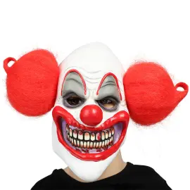 Klovnemaske med R&oslash;dt H&aring;r