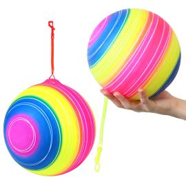 Neon Regnbueball med Spiralkjede 25 cm