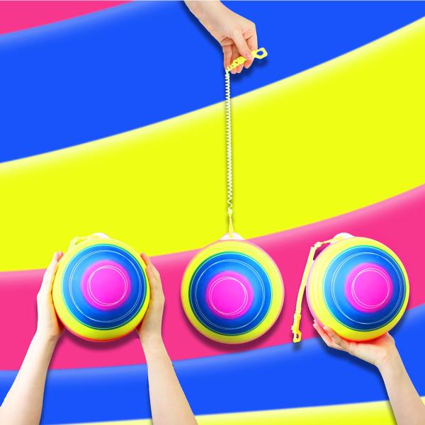 Neon Regnbueball med Spiralkjede 25 cm