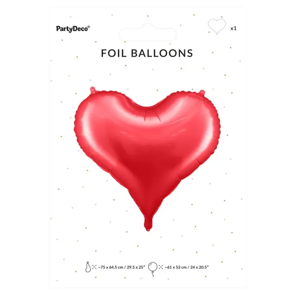 Stor Hjerteformet Ballong Satin Rød