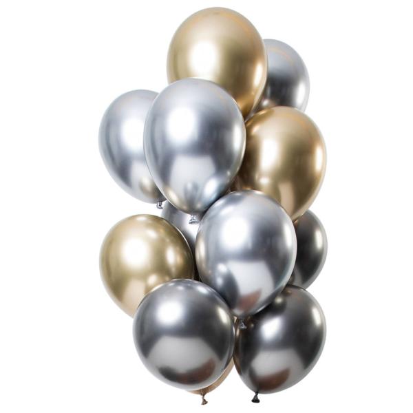 Chrome Mirror Ballonger Sølv & Gull Mix
