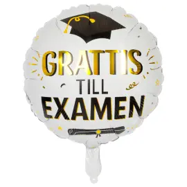 Rund Folieballong Grattis Till Examen 46 cm