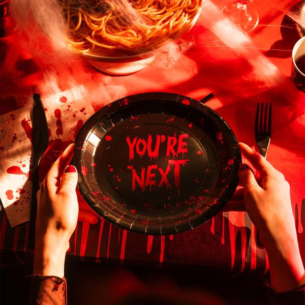 Papptallerkener You're Next Svart/Rød