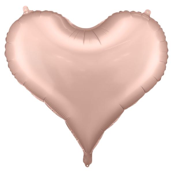 Stor Hjerteformet Ballong Satin Rosegull