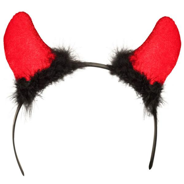 Diadem Djevelhorn Rød