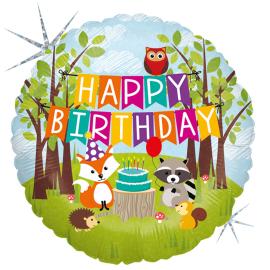 Happy Birthday Folieballong Skogsdyr