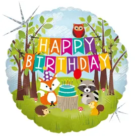 Happy Birthday Folieballong Skogsdyr