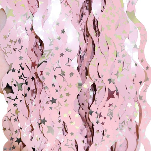 Rosa Dørforheng Swirls med Stjerner