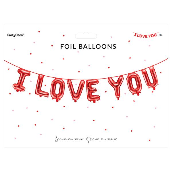 I Love You Bokstavballonger Rød