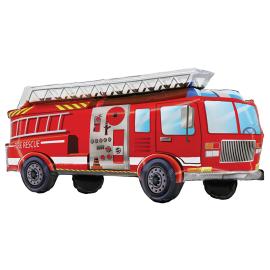 Folieballong Rød Brannbil