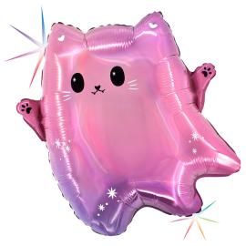 Folieballong Søt Spøkelseskatt Holografisk