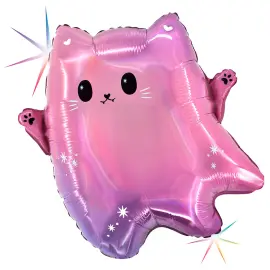 Folieballong Søt Spøkelseskatt Holografisk