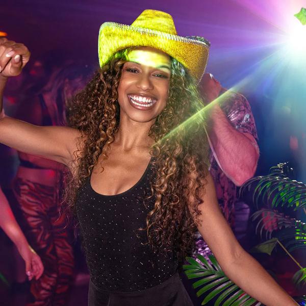 Cowboyhatt Glitrende Gull