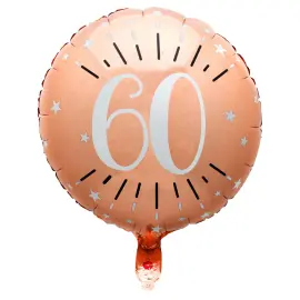 60 Års Folieballong Birthday Party Rosegull