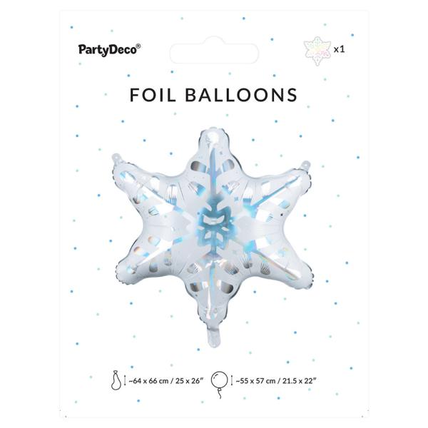 Folieballong Holografisk Snøfnugg