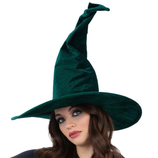 Heksehatt Smaragdgrønn Velour