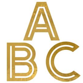 Klistremerker Gull Alfabetet A-Z