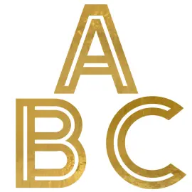 Klistremerker Gull Alfabetet A-Z