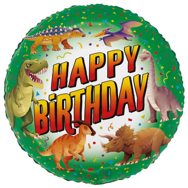Folieballong Dinosaurer Happy Birthday