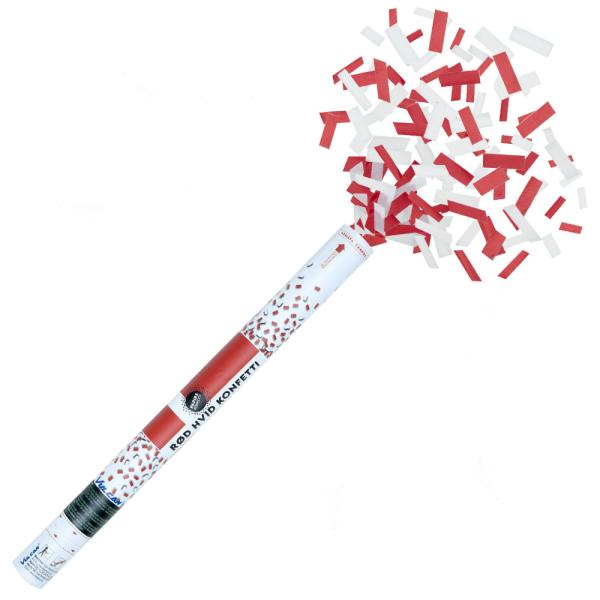 Konfettikanon Rød & Hvit 60 cm