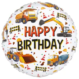 Folieballong Happy Birthday Byggekj&oslash;ret&oslash;yer