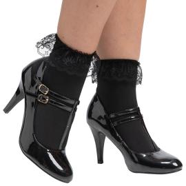 Svarte Sokker med Blonder