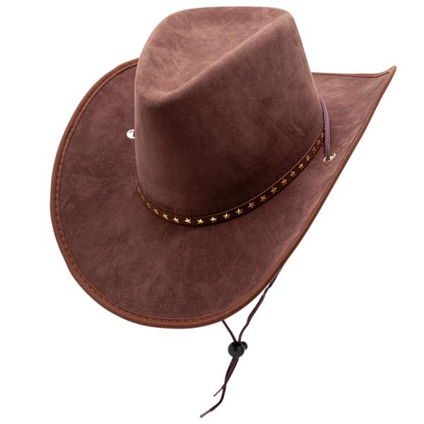 Cowboyhatt med Stjerner Brun