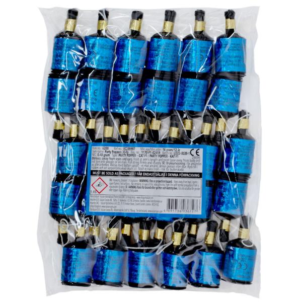 Party Poppers Blå 30-pakning