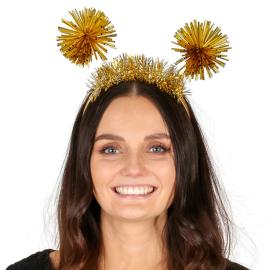Hårbøyle med Pom Poms Gull
