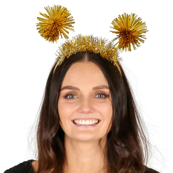 Hårbøyle med Pom Poms Gull