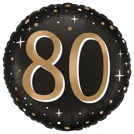 Rund Folieballong Stjerner 80 år