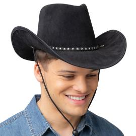Cowboyhatt med Stjerner Svart