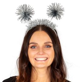 Hårbøyle med Pom Poms Sølv