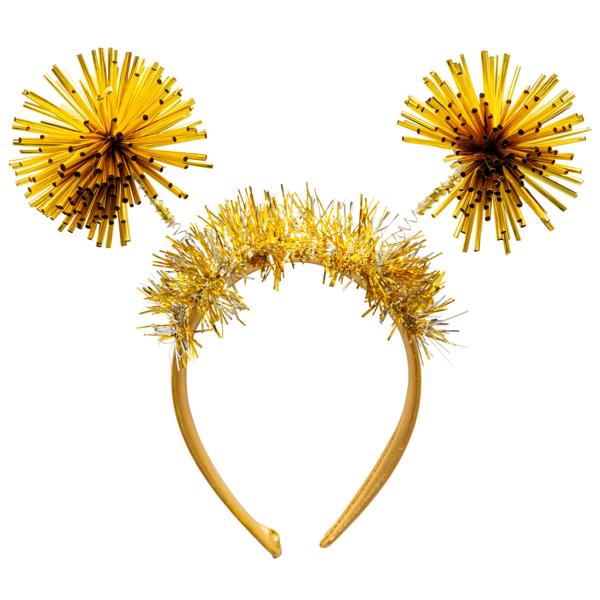 Hårbøyle med Pom Poms Gull