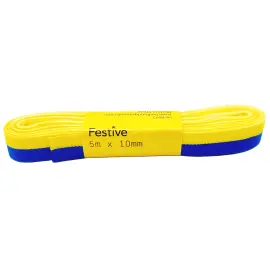 Smalt Silkeb&aring;nd Bl&aring;/Gul 5 m