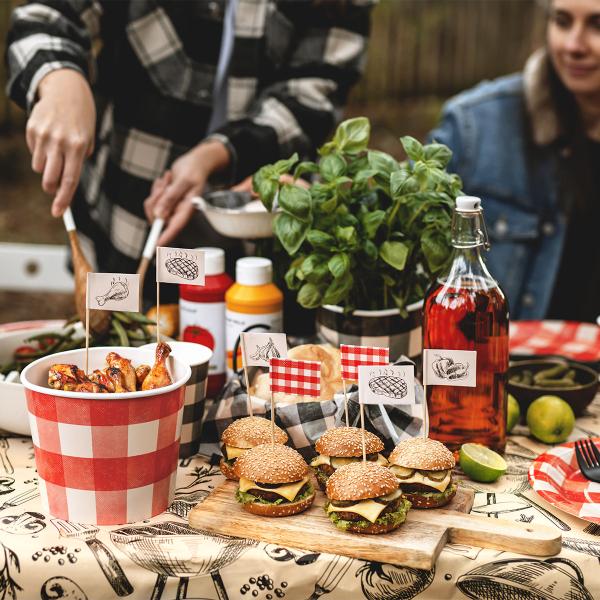 Partypicks med Grilltema 12-pakning