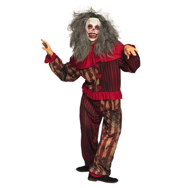 Zombie Klovn Maske med Hår