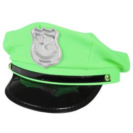 Politihette Neongr&oslash;nn