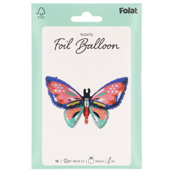 Folieballong Flerfarget Sommerfugl