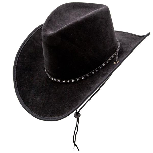Cowboyhatt med Stjerner Svart