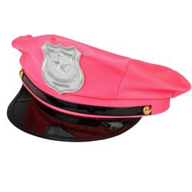 Politihette Neonrosa
